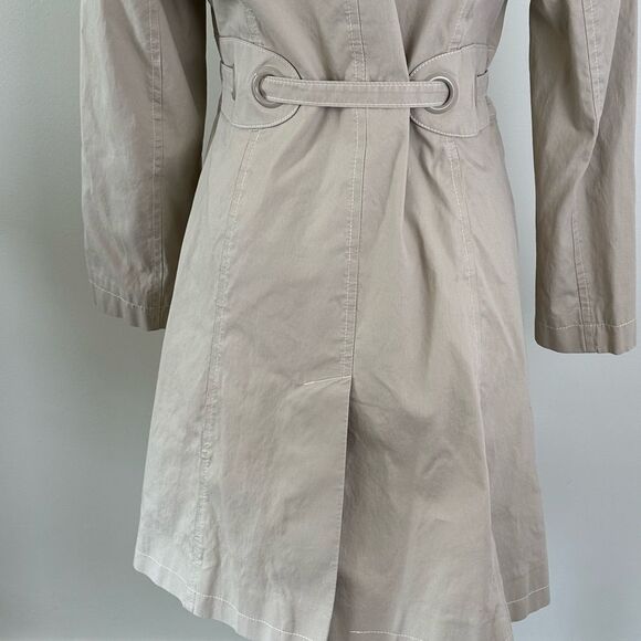 VIA SPIGA Classic Trench Coat SZ S Stone Lined Belted Pockets Vented Raincoat - Picture 4 of 16